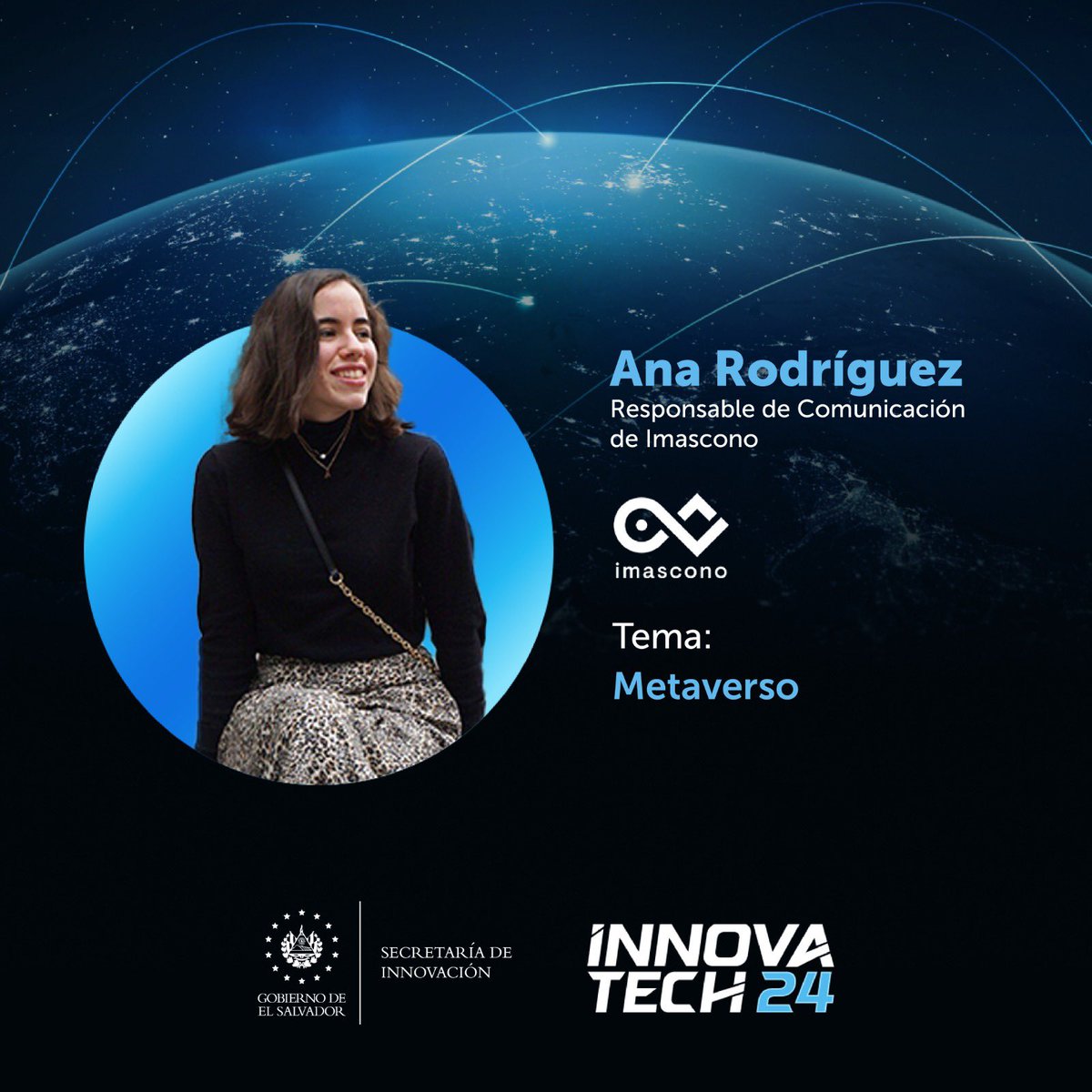 Sumérgete en el Metaverso con Ana Rodríguez de <a href="/imascono/">Imascono</a> en #InnovaTech24 🌐 Explora cómo esta nueva realidad puede enriquecer tu mundo ✨ 

Regístrate ahora gratis y no te pierdas esta experiencia única: innova.innovacion.gob.sv