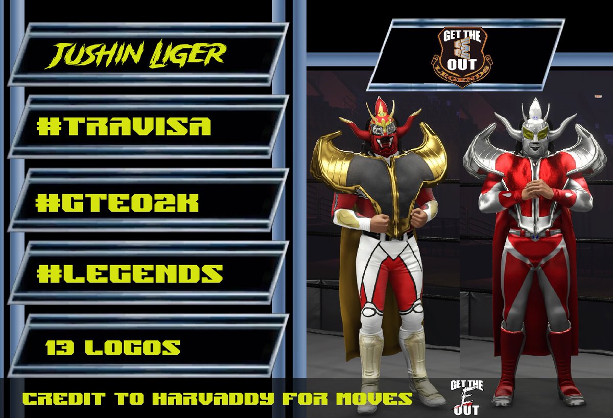 My caw of Jushin Liger @Liger_NJPW is up now. Thanks to @HarvAddy for the moveset and @MylaseoArenas for the references for the second attire. Part of the Get the E Out project for #wwe2k24 @GTEO2K #Ultraman #gtEo2K