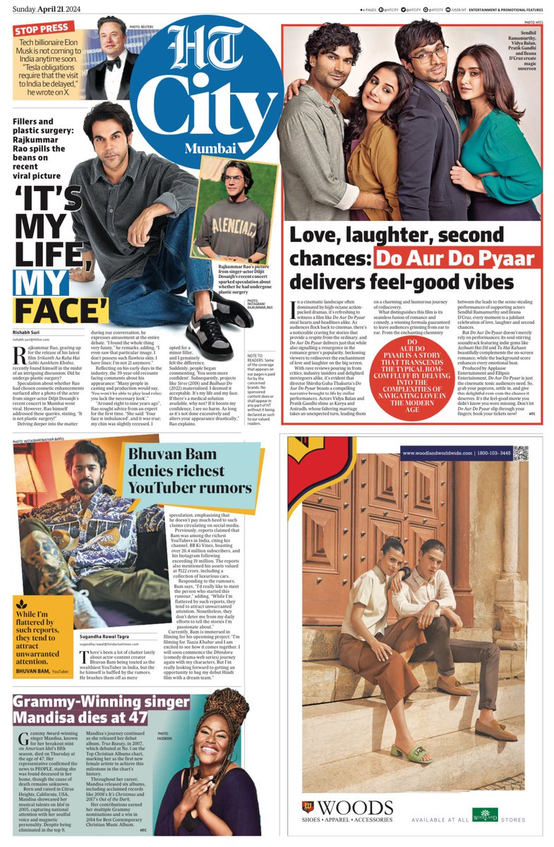 Read all the top news from the world of entertainment and lifestyle in today's HT City!

#RajkummarRao #DoAurDoPyaar #BhuvanBam #Mandisa