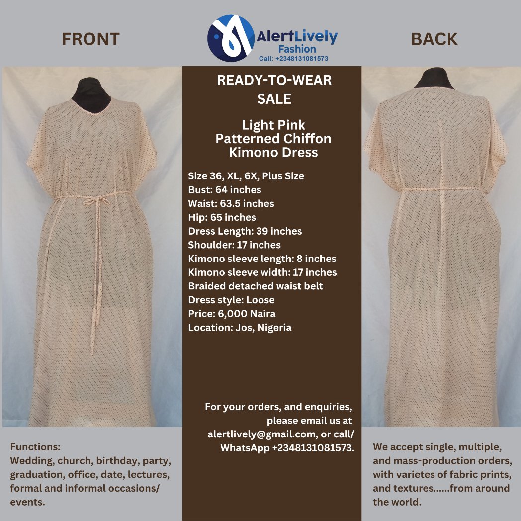 Polkadot chiffon dress ♥️
Contact us to buy it. 🤝🏼

Dress by AlertLively Fashion

#fashion #alertlivelyfashion #readytowear