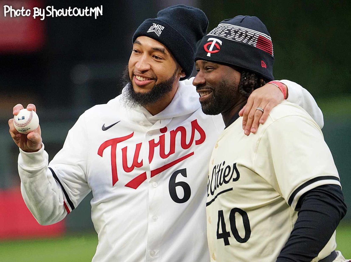 @Timberwolves guard @itsmclaughlin11 threw out the first pitch last night @Twins game and both teams got wins today. Here are the @ShoutOutMN images.