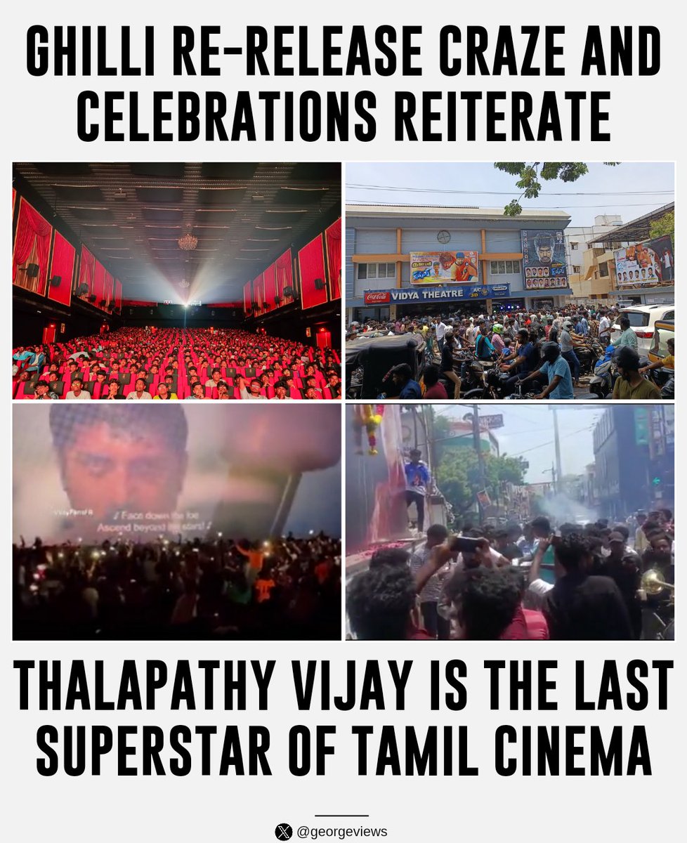 Phenomenal response for #Ghilli Re-release after 20 years 🤩💥 #TheGreatestOfAllTime #GhilliFestival