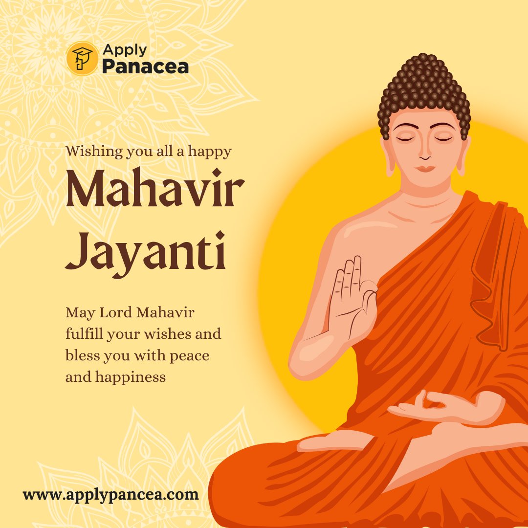 applypanacea's tweet photo. Apply Panacea is wishing you a happy Mahavir Jayanti.

#applypanacea #visa #canada #uk #ireland #australia #usa #newzealand #studyvisa #jalandhar #apra #ielts #ieltspreparation #ielts_tips #ieltsspeaking #ieltslistening #ieltsreading #ieltswriting #pte #toefl https://t.co/QilwWJwXsM
