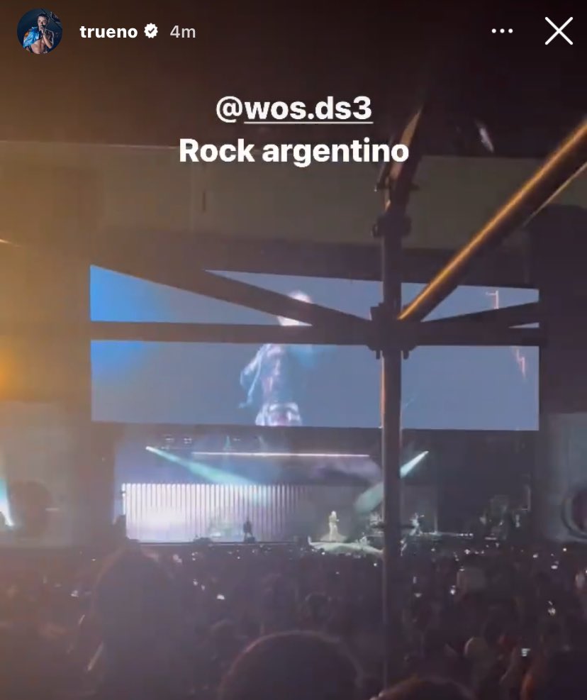 Trueno presente en el recital de Wos en el Estadio Racing Club, “Rock Argentino”. 🇦🇷