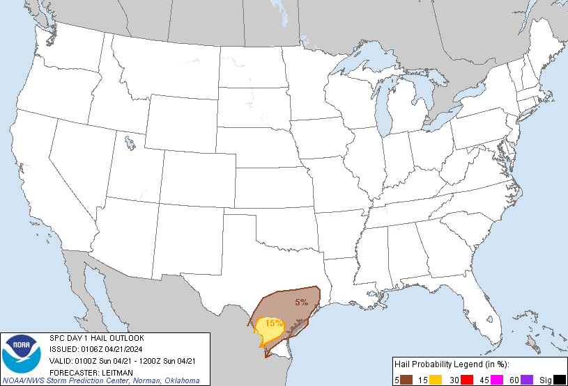 LimWeather's tweet photo. D1 #SPC Convective Outlook
#SlightRisk of #SevereWX in S #Texas state esp the cities of #Laredo, #Beeville and #AliceTX due to a 15% #Hail risk, a 15% #wind risk and a 2% #Tornado risk
#Wxtwitter #STXwx #TXwx #Wxx https://t.co/c6v2hXsTuA