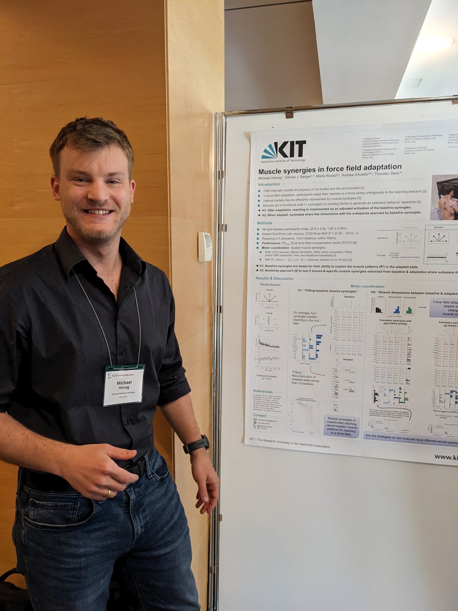 Michael Herzog from our team presented his poster with the title 'Muscle synergies in force field adaptation' at the 33rd Annual Meeting of the Society for the Neural Control of Movement (#NCMDub24) in Dubrovnik, Coatia.