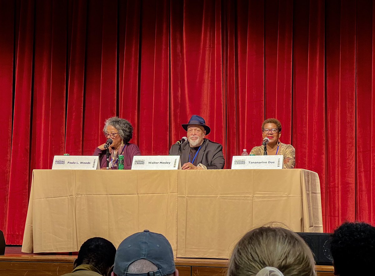 Writing is such a solitary, often really lonely thing that it’s nice to hear from other writers and to draw strength and inspiration from such a wide range of them. @latimesfob #bookfest @scalzi #benhwinters #timblakenelson #waltermosley @TananariveDue @BookDishDine