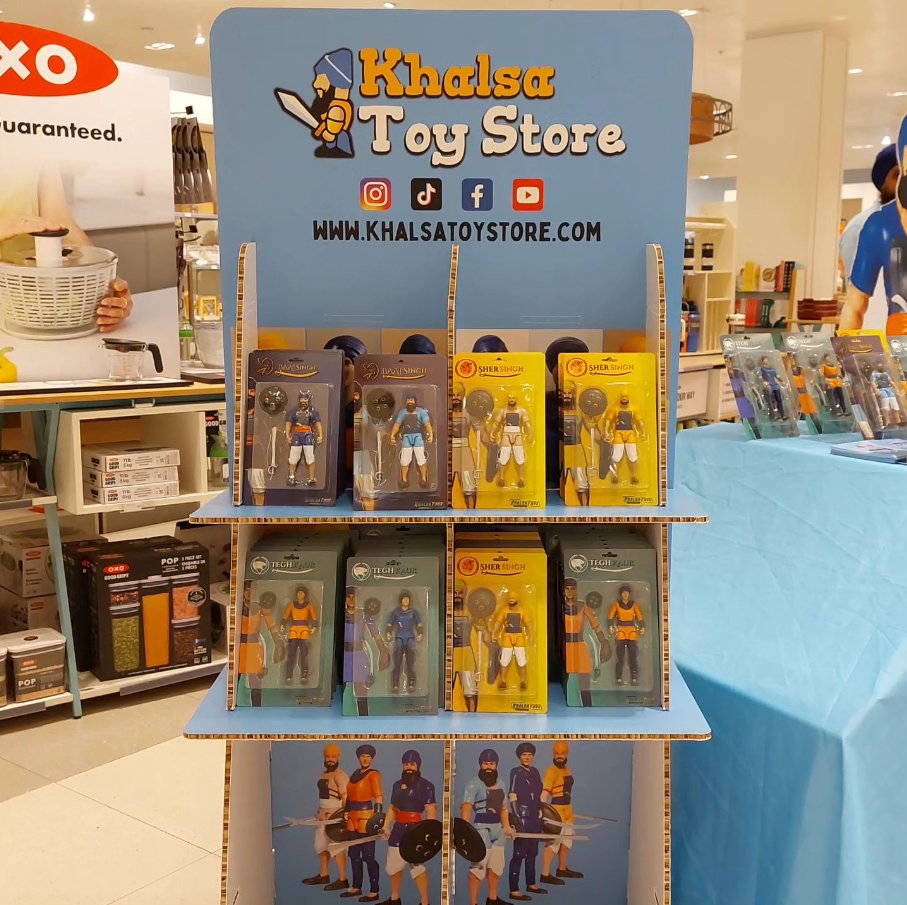 Sikh representation reaches the toy shelf as @khalsatoystore figures are available in @JohnLewisRetail @westfieldlondon for Vaisakhi (April 25-28th)! The toys are available as part of awareness efforts in UK stores, recognising celebrations of the creation of the Khalsa.