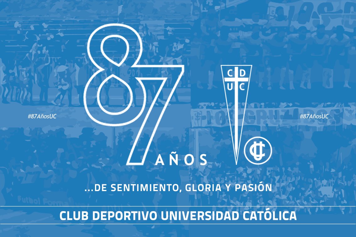 SEAN GRANDIOSOS Y FELICES 87 AÑOS UNIVERSIDAD CATÓLICA!!! 🎉🥳🎈🎂🎁🎇🎆✨☄️

CEATOLEÍ!!! ...y SalUC por ti! 🍾🥂👏🤗🫂

#87AñosUC 
#LasCruzadas #LosCruzados 🤍💙🤍