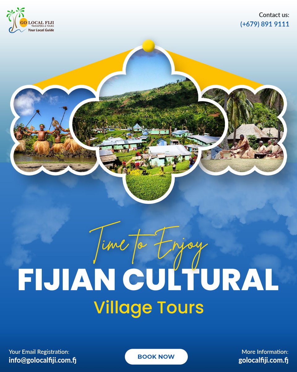 Immerse Yourself in Paradise: ✨ Fijian Culture Village Tour with Go Local Fiji! ✨

#GoLocalFiji #FijianCulture #CultureVillageTour #ImmerseYourself #KavaCeremony #MekePerformance #TraditionalCrafts #LovoFeast #BookNow #LetsGoFiji
