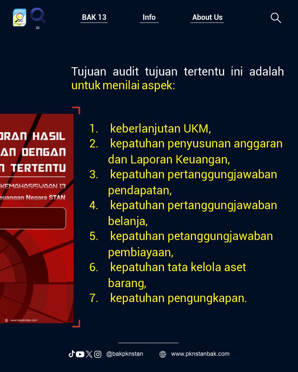 bakpknstan's tweet photo. [PELAKSANAAN PDTT PERTANGUNGJAWABAN KEUANGAN UKM TA 2023]

BAK telah menyelesaikan Pemeriksaan Dengan Tujuan Tertentu (PDTT) atas Pertanggungjawaban Keuangan UKM. https://t.co/LQq3TlxnYG