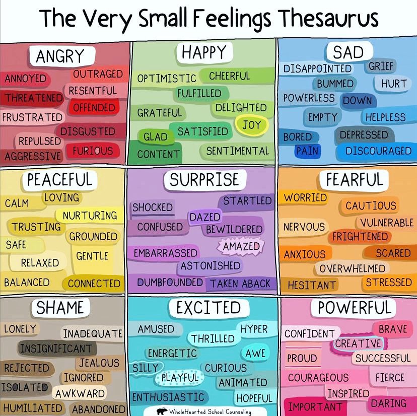 I love this Tiny Feelings Thesaurus from @wholeheartedschoolcounseling It’s good to teach good emotional literacy to our children so they can start to express how and why they might be feeling that way. #counselor #feelings #emotions #emotionalliteracy #elsa #mentalhealth