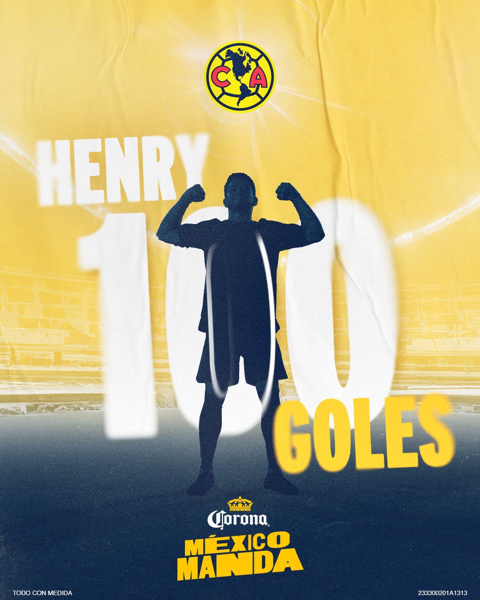 100 goles Una leyenda del @ClubAmerica ¡Nada puede detener a La Bomba! #HenryManda