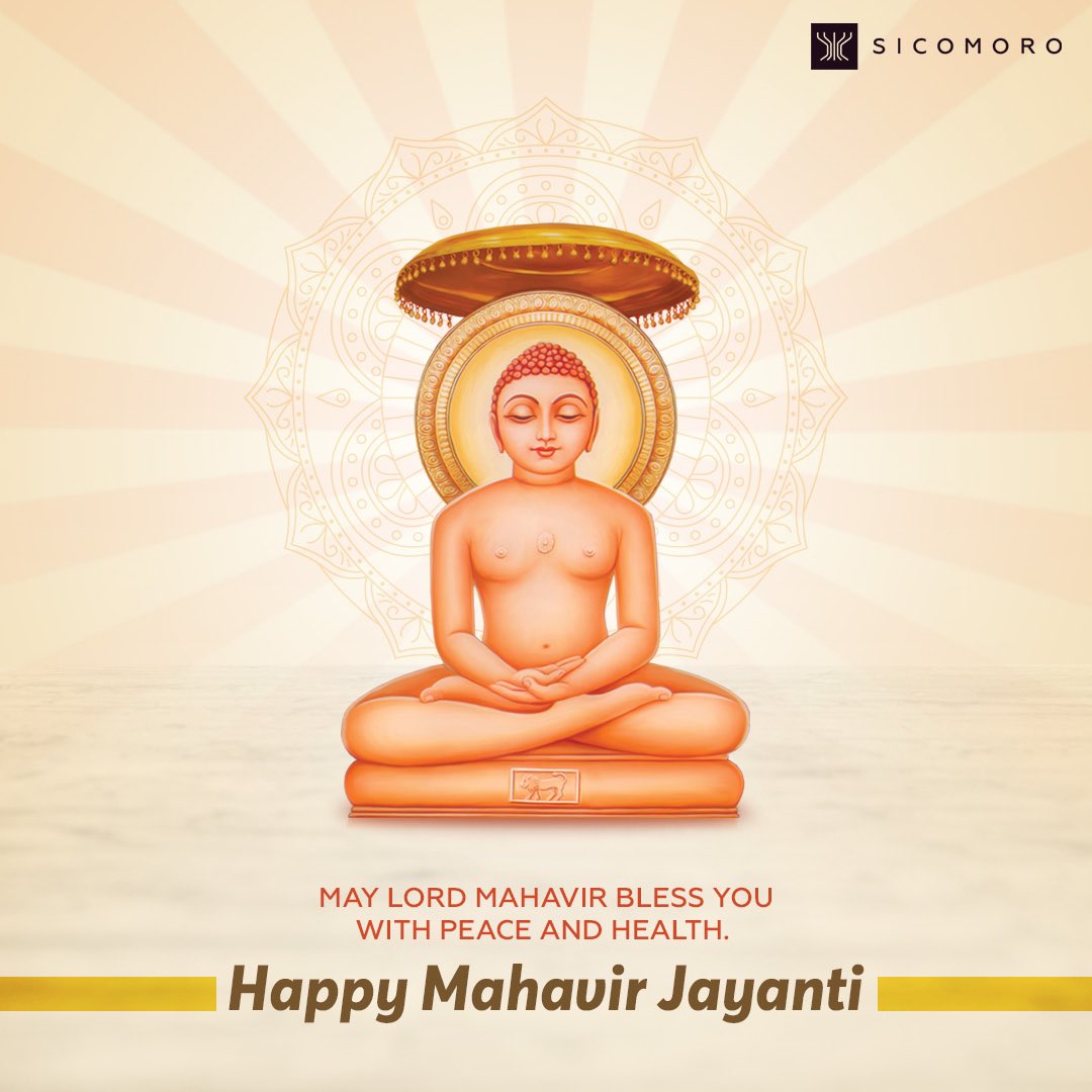 Sicomoro sends warm wishes on Mahavir Jayanti! May the teachings of Lord Mahavir inspire us towards peace, compassion, and enlightenment. 🙏 #MahavirJayanti #SicomoroWishes