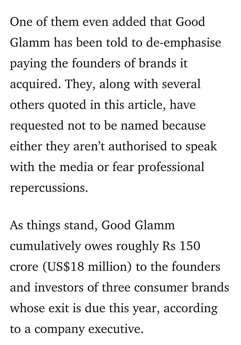 malpani's tweet photo. How rich startups shaft the founders of the startups they acquire!
They use euphemisms to cover up their underhand ploys to get out of honouring their contracts! 
#Goodglamm https://t.co/5WHnumd11A