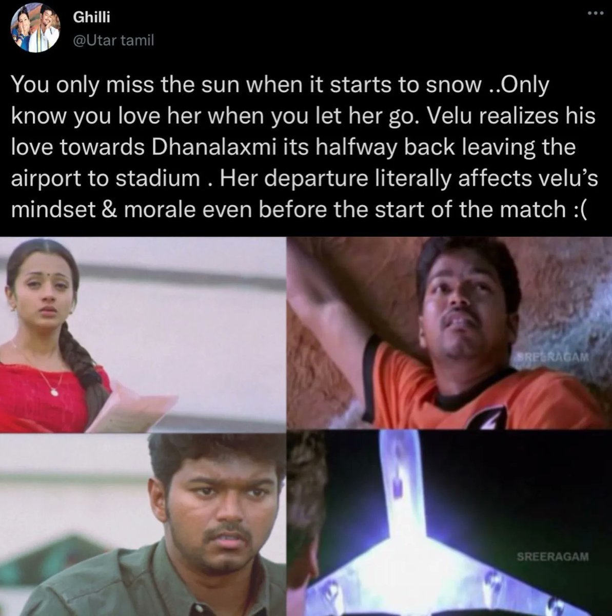 A 💯 heartfelt tribute to #Ghilli ❤️ 📸: utar_tamil NOW PLAYING IN CINEMAS💥 A @LotusFivestarAV & @Ayngaran_offl Re-Release! @actorvijay @trishtrashers @prakashraaj #Vidyasagar #Dharani #LotusFiveStarAV #LFSMovies