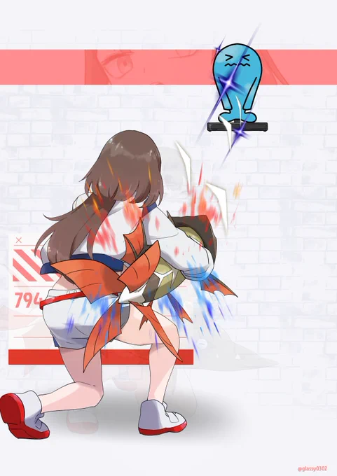 背中で魅せるりんご 