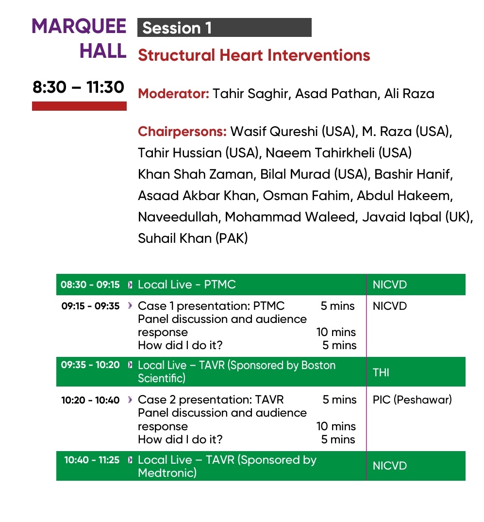 psicpakistan's tweet image. #PakLive2024
🌟Programme Highlights of Last Day at #PSIC Annual Conference
✅️Session on Structural Interventions
✅️Local Live Cases
✅️PSIC Research WorkShop
✅️Adult Congenital Interventions
✅️Best Fellow's Case Presentations