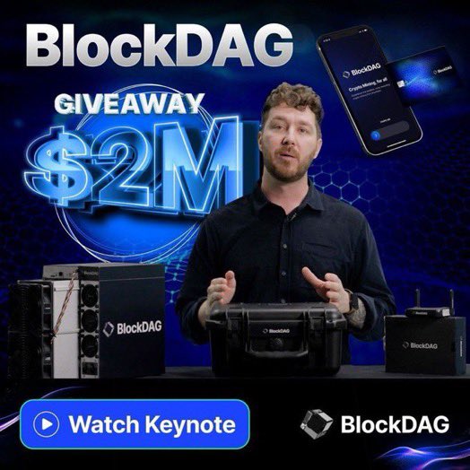 ‼#BlockDAG is the world's most advanced layer 1 blockchain which now hosts a staggering 2 Million $ #Giveaway ‼ Keynote - blockdag.network/keynote GIVEAWAY - blockdag.network/giveaway ✔ Share Keynote + RT ✔Complete tasks ✔Follow and like our page 🌐 Presale: