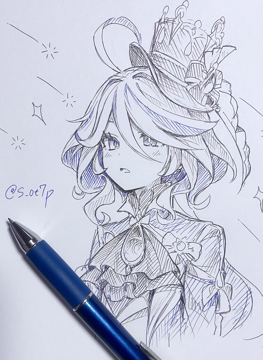 s_ot7p's tweet photo. #軽い気持ちで描いたら思った以上に反響があった絵
ボールペンで描いたフリーナちゃん🖊️💧 https://t.co/fkIJqZ2Fse