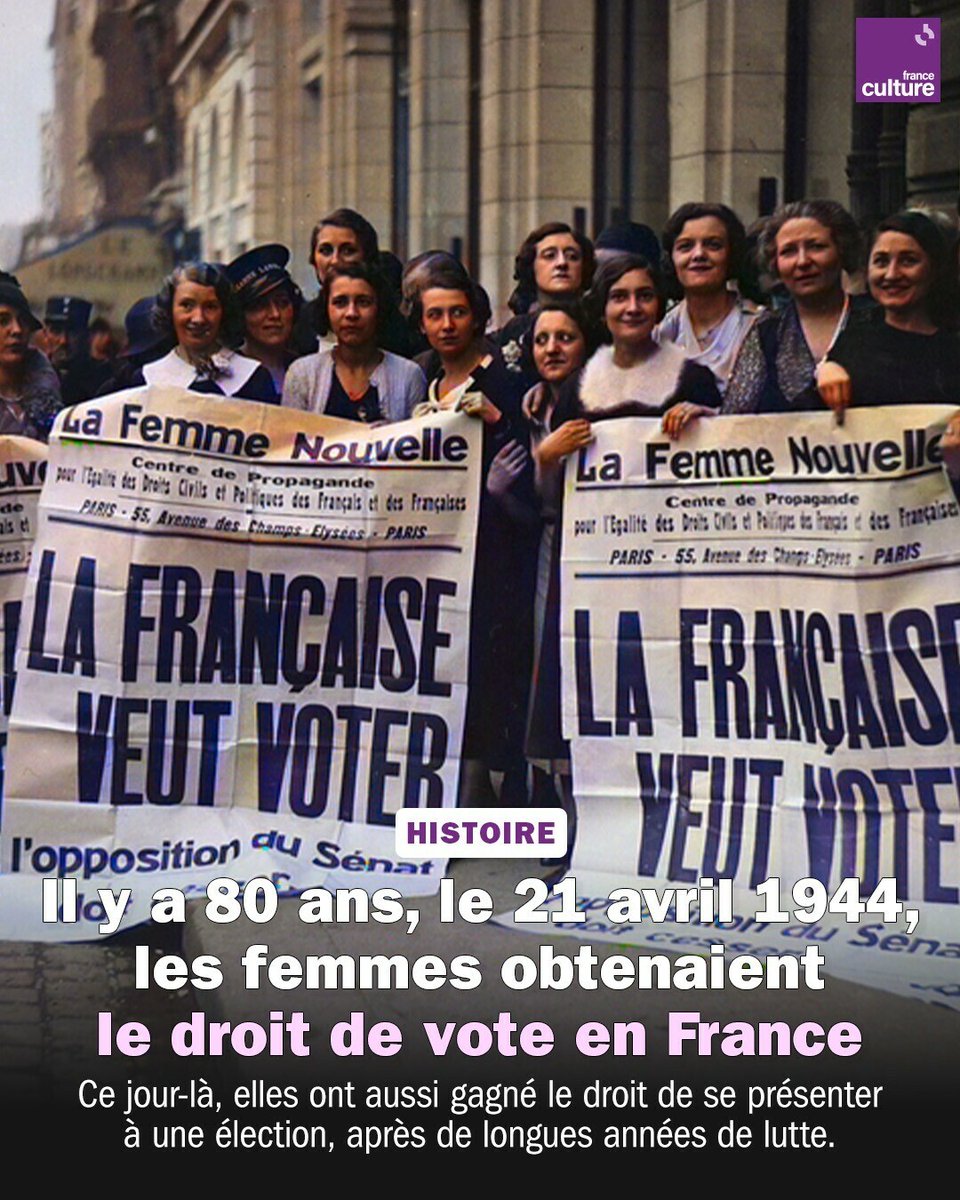 Les femmes devenaient électrices et éligibles, comme les hommes. ➡️ l.franceculture.fr/147