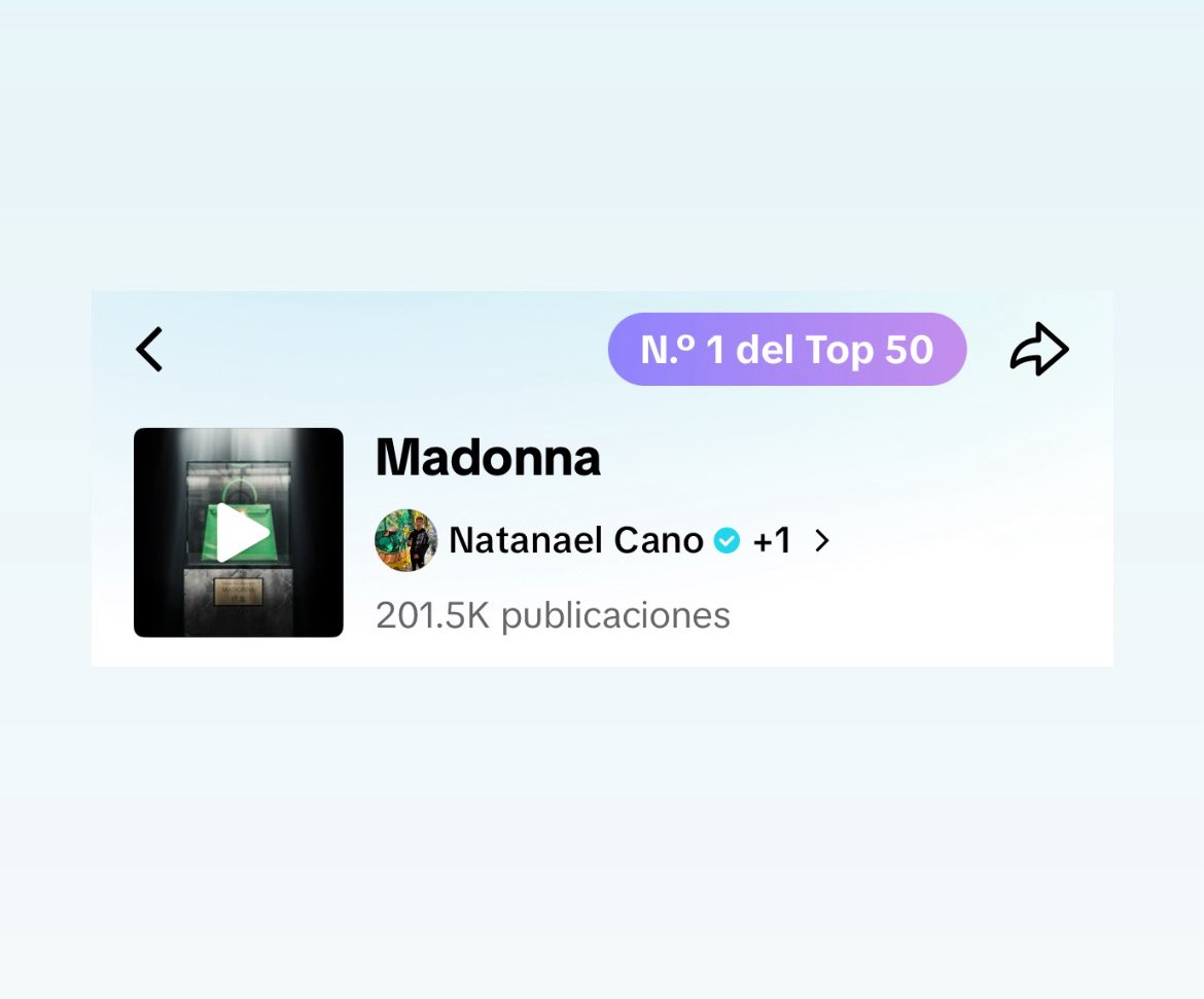 El audio Oficial de “Madonna” ha superado los 200k de videos en TikTok &amp; sigue #1 en lista de éxitos musicales en TikTok. 🇲🇽🦥