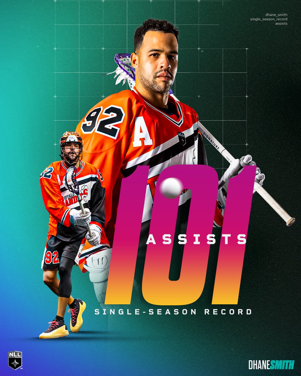 With an incredible 10 assists tonight against Las Vegas, The Great Dhane becomes the FIRST player in NLL history with 100+ assists in a season.