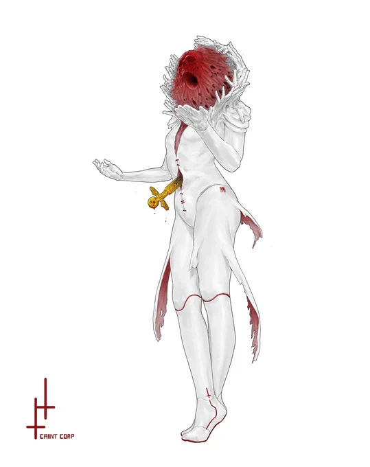 「I saw a white shadow walking on the wild, people crying and whining like the horn is blowing, human flesh became dust. And I know, its name is death」 
