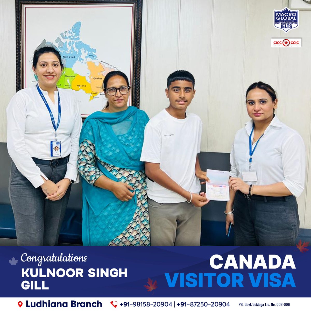 Fast-Tracked with Macro Global! 🇨🇦 Congrats to Kulnoor Singh Gill! His Canada Visitor Visa application was smoothly approved by our expert team. 

#MacroGlobal #GurmilapSinghDalla #Canada #Canadastudyvisa #canadaopenworkpermit #spousevisa #Visitorvisa #Visa #IELTS #Immigration
