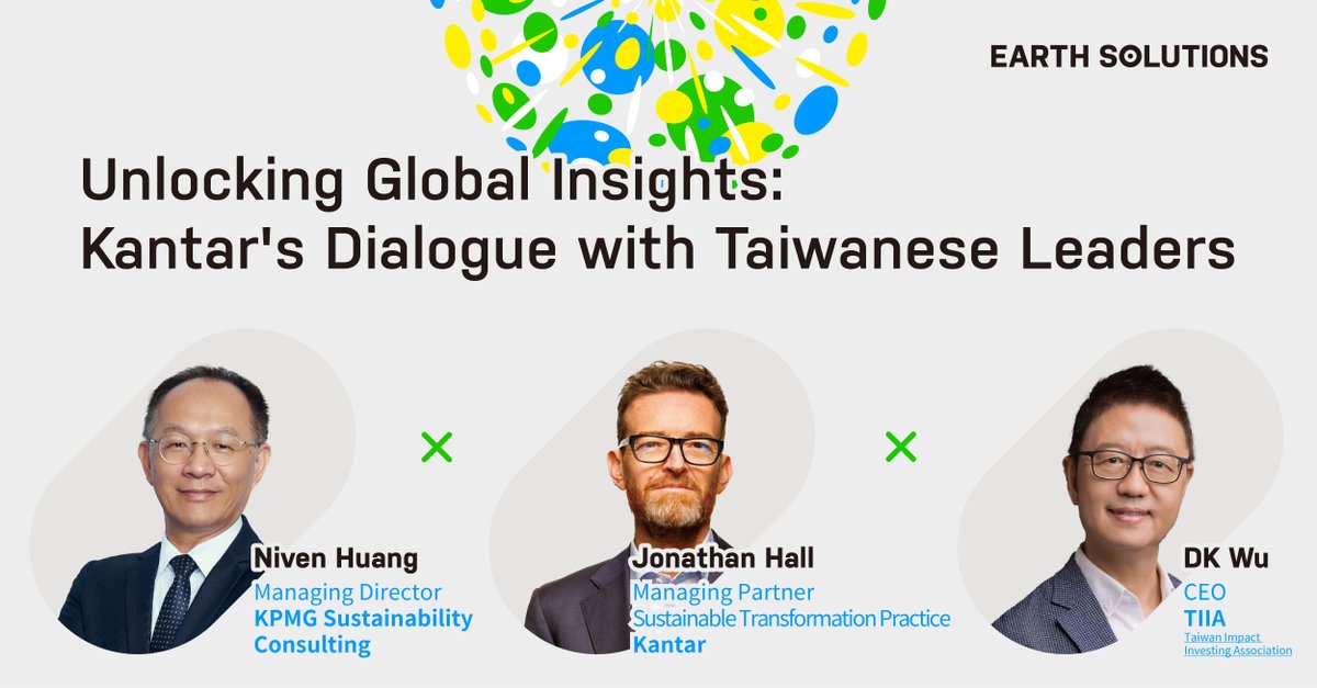 🌟Exciting News!🌟 Jonathan Hall, Managing Partner at Kantar's Sustainable Transformation Practice, debuts in #Taiwan at Earth Solutions 2024 Summit! Join for global insights on sustainability trends. 🌱Register: ow.ly/pzlG50RjL07 📅Date: 22-23 April 2024 #2024EarthDay
