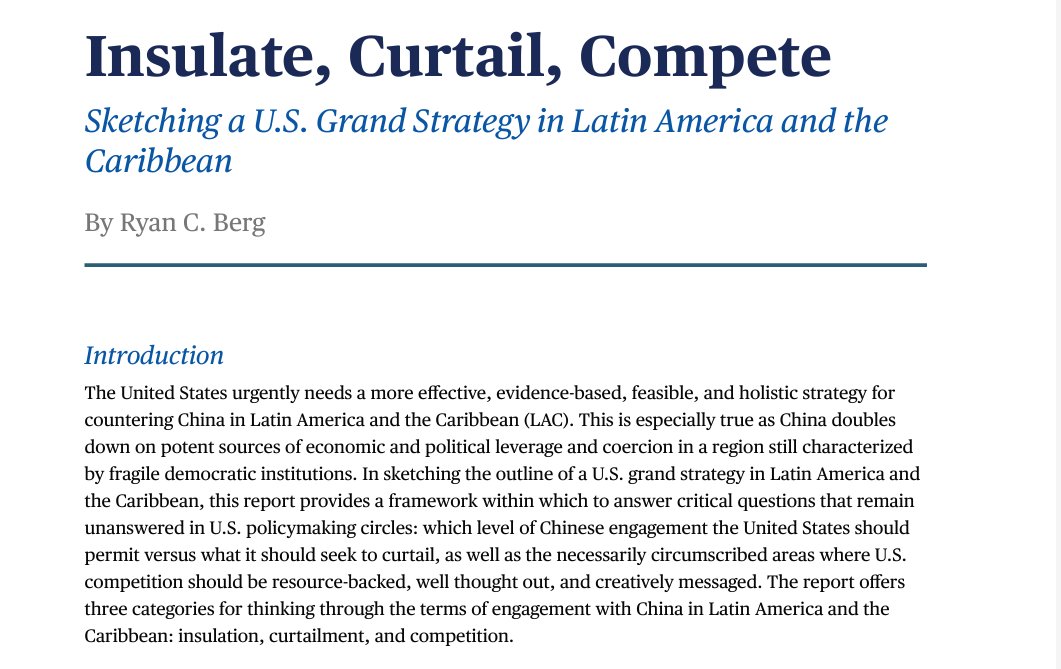 This from @dktatlow is a must read. #Antigua & #Barbuda has gone all in on #China, including ports, trade zones, and likely espionage capabilities in the embassy. At @CSISAmericas, we've advocated the 'insulate, curtail, compete' framework re China. More👇 csis.org/analysis/insul…