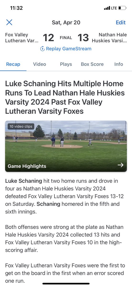 Hale Husky Baseball (@HuskyHale) on Twitter photo 2024-04-21 04:34:26