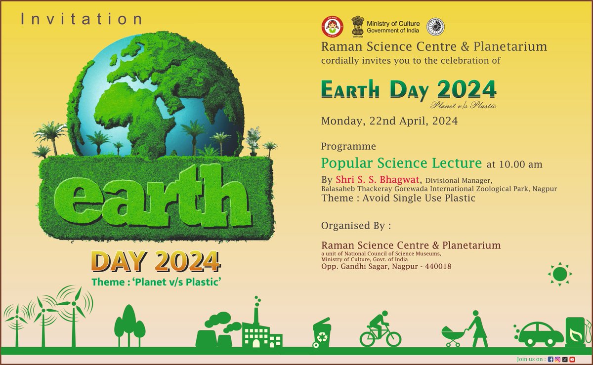 World Earth Day Celebrations at RSC, Nagpur...
@MinOfCultureGoI @arjunrammeghwal @M_Lekhi @secycultureGOI @rohitksingh @LilyPandeya
@ncsmgoi @AmritMahotsav @AzadiKaAmritMahotsav