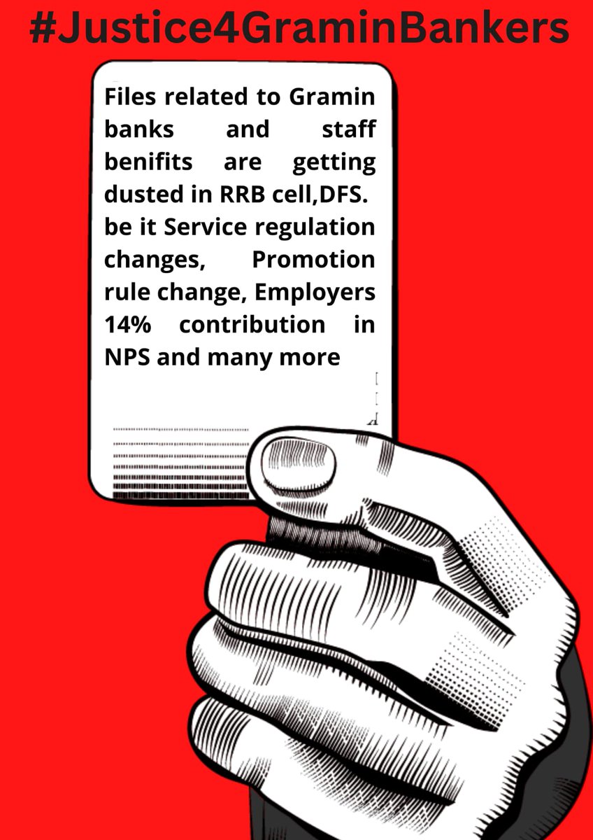 #Justice4GraminBankers
<a href="/DFS_India/">DFS</a> <a href="/PMOIndia/">PMO India</a> <a href="/FinMinIndia/">Ministry of Finance</a> <a href="/RBI/">ReserveBankOfIndia</a> <a href="/AmitShah/">Amit Shah</a> <a href="/narendramodi/">Narendra Modi</a>