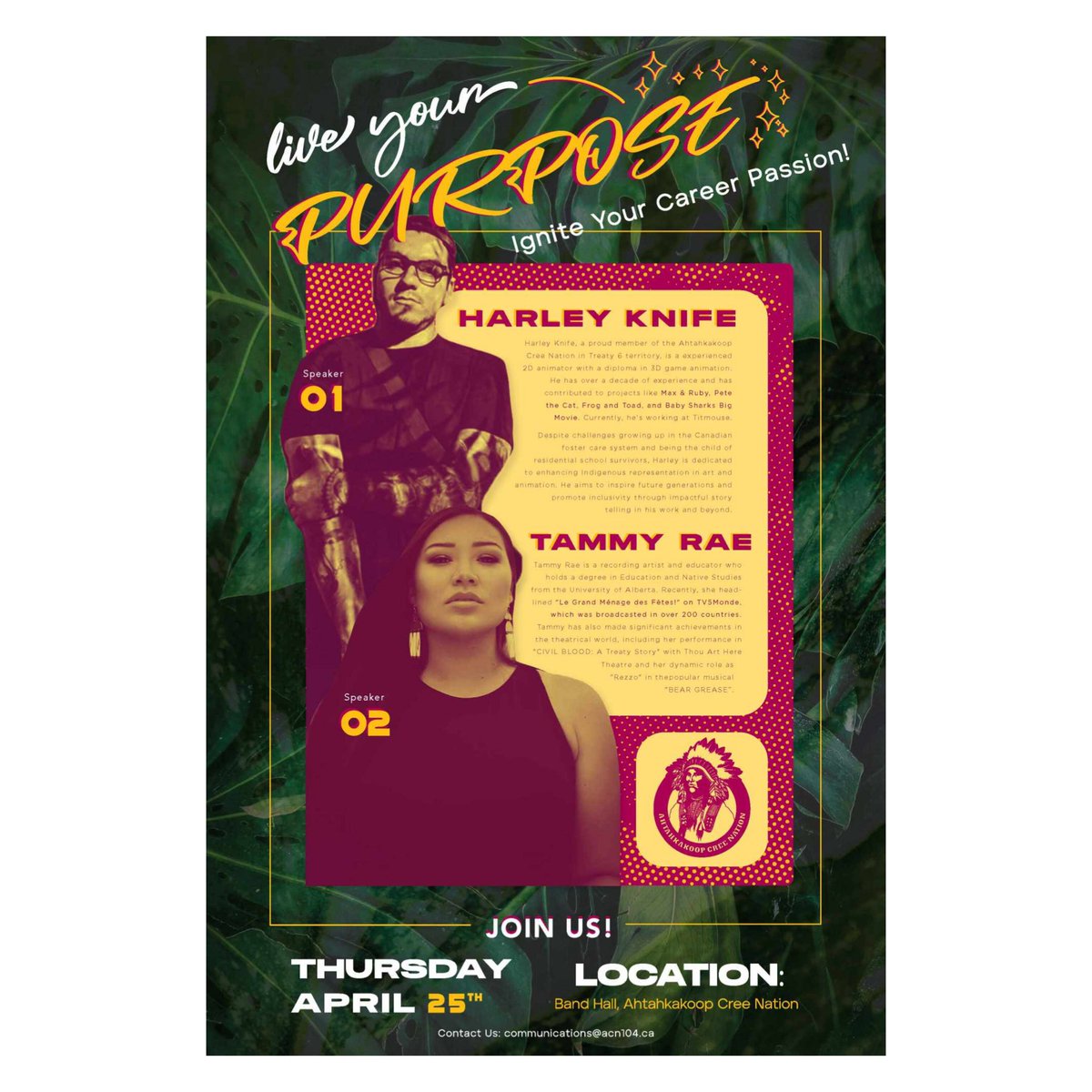 Thrilled to announce I'll be guest speaking alongside Tammy Rae at Ahtahkakoop Cree Nation. Coming full circle to where it all began! Grateful for this opportunity to share my story. #Homecoming #GuestSpeaker #Ahtahkakoop #indigenous