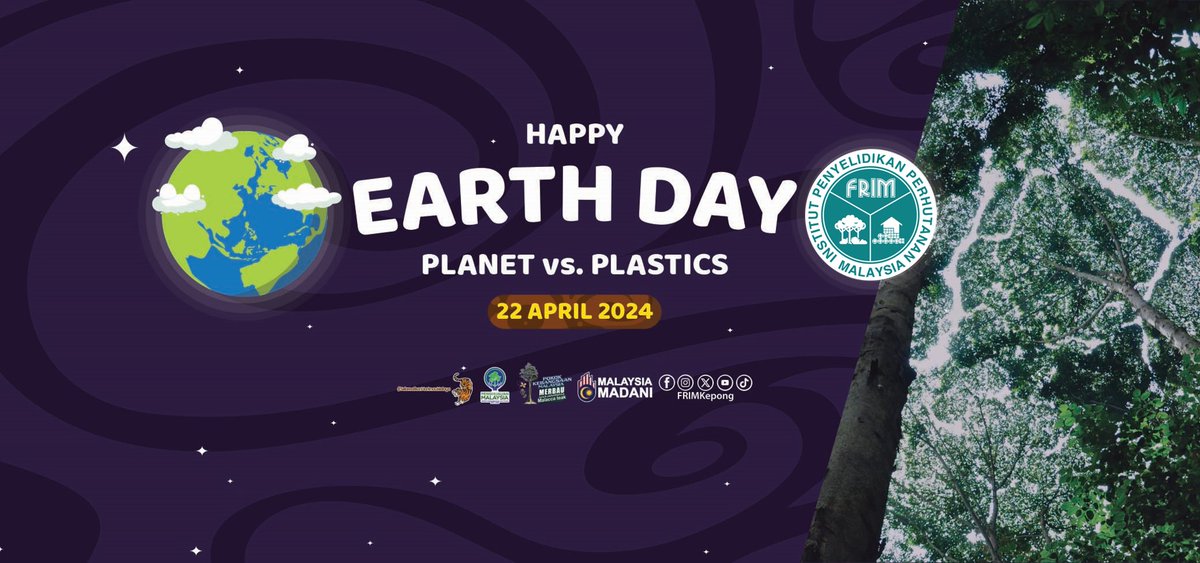 🌎Selamat Hari Bumi 22 April 2024 Ikhlas daripada warga @FRIMKepong #EarthDay2024 #EarthDay #PlanetvsPlastik #PlanetvsPlastics #HariBumi #HariBumi2024