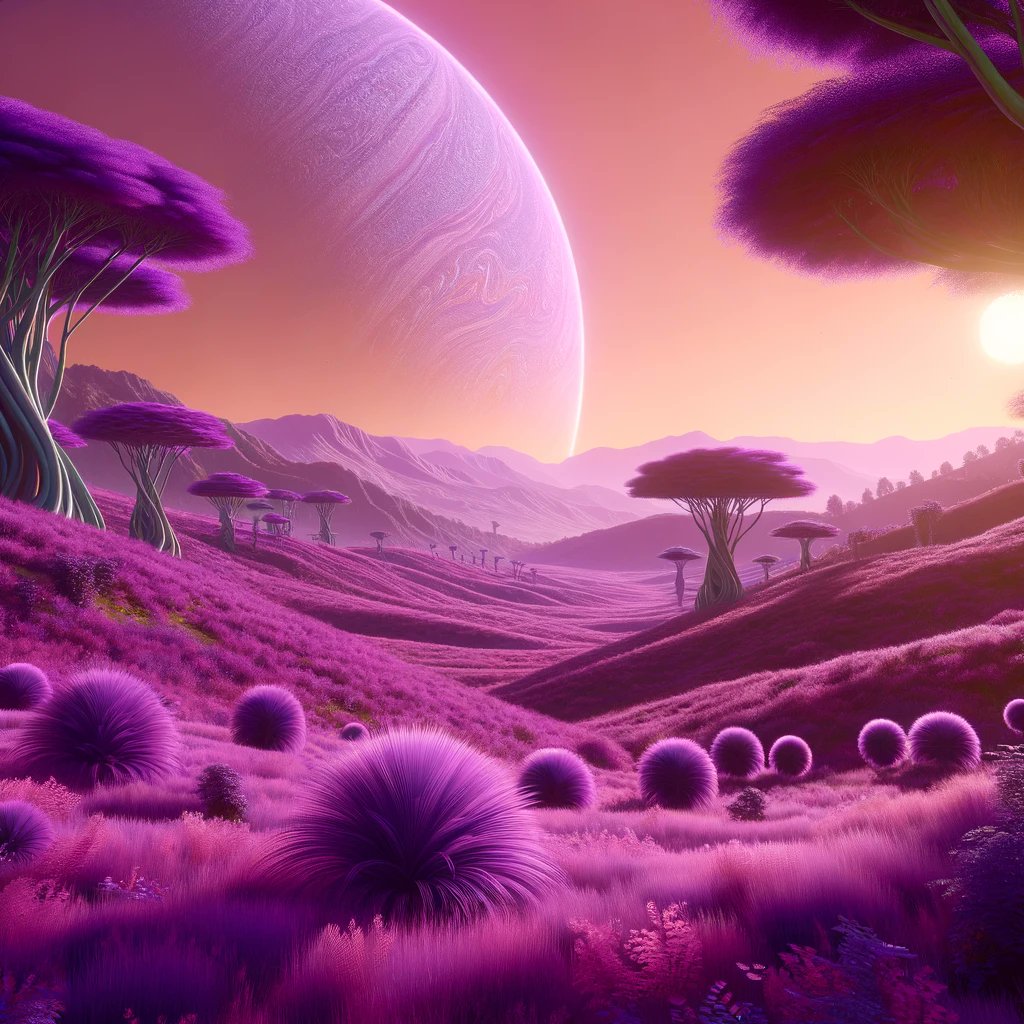 ⚡️Could purple be the dominant color of alien vegetation? Scientists are considering this as a real possibility as of 2024. 🧬 Alien Life Colors? #Exobiology #AlienLife