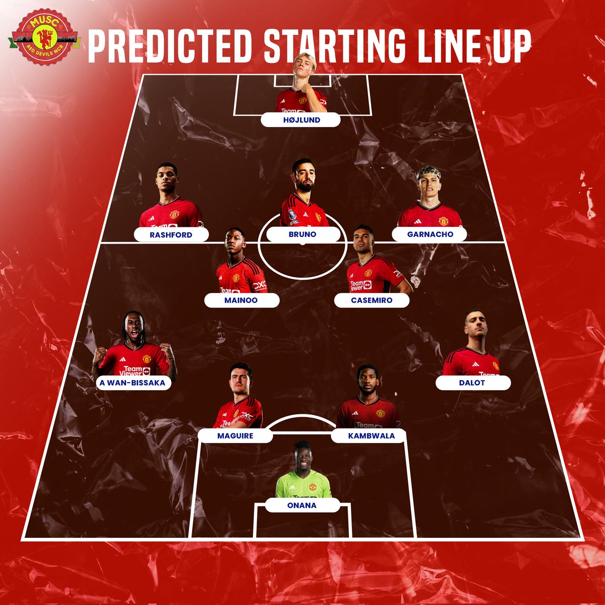 Our predicted XI against Coventry in the FA Cup semi-final. #ManchesterUnited #manunited #MUFC #FACup