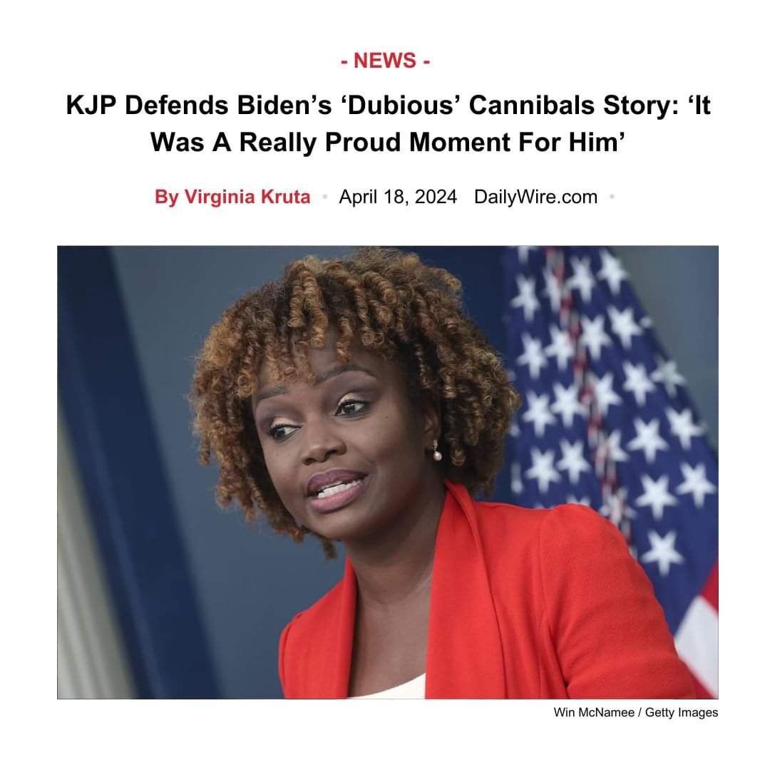 🤣 She defended Biden's story by deflecting and talking about Trump. Lol!! Not sure what Trump had to do with Biden's tall tale of his uncle being eaten by cannibals.