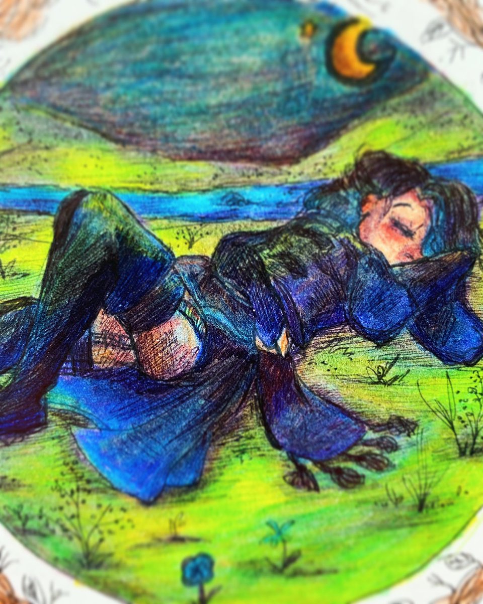 Oc #artistofinstagram #coloredpencilart #illustration #oilcoloredpencil #art #dreamy #nighttimedrawing