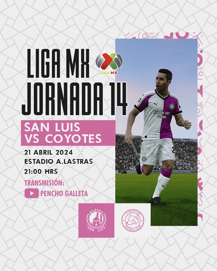 "No soy un Schnauzer" 🐶

Comienza la recta final de la poderosa Liga MX, y  nos metemos en el cierre de la jornada 14 a la casa del Atlético San Lucho.

¡Nos vemos mañana! 🔥

🏟️Estadio A. Lastras
📆Domingo 21 de Abril
⏰9:00 PM

#PintatedeCoyote 🐺