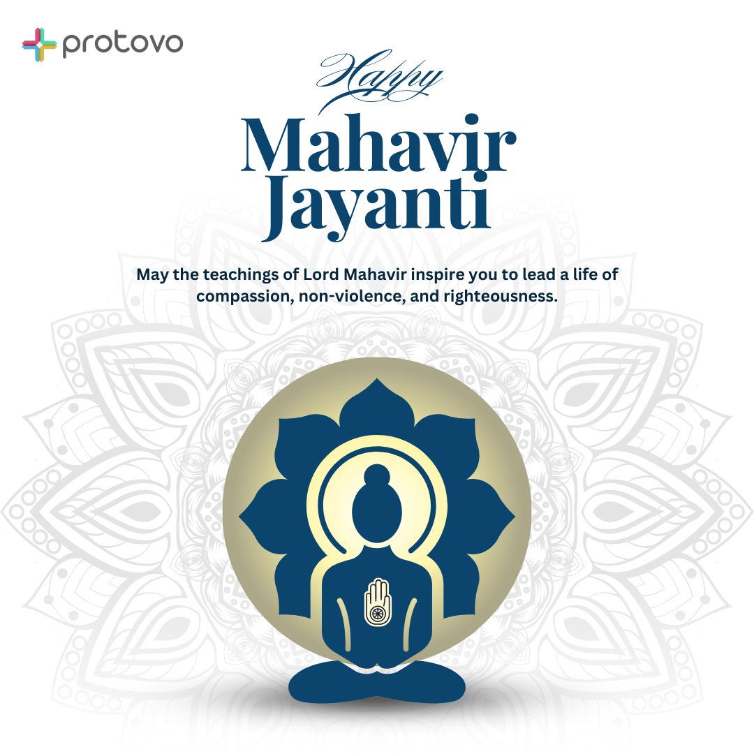 Wishing you a Happy Mahavir Jayanti! 🌟 May the enlightening teachings of Lord Mahavir guide you towards a path of compassion, non-violence, and righteousness.

#MahavirJayanti #Inspiration #Blessings #Protovo #ProtovoSolutions