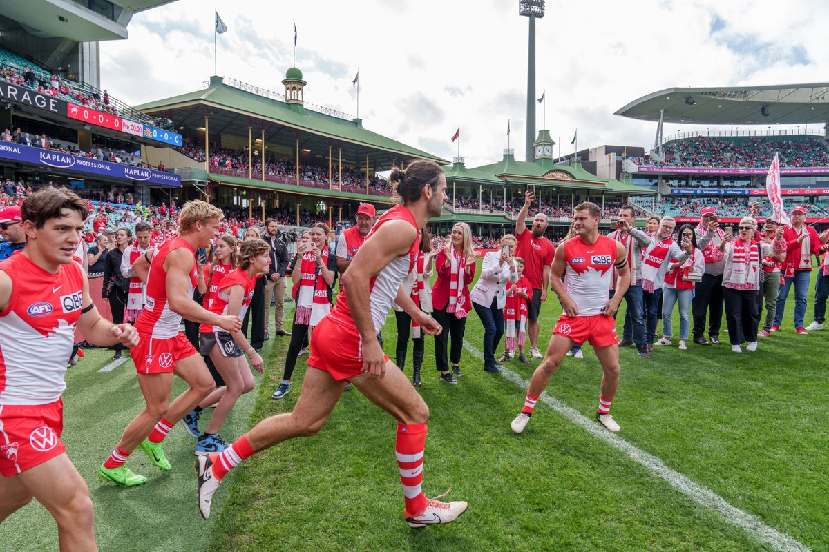 Mackenzie got to run out on the ground at the SCG with the Sydney Swans for RedKite Day today.