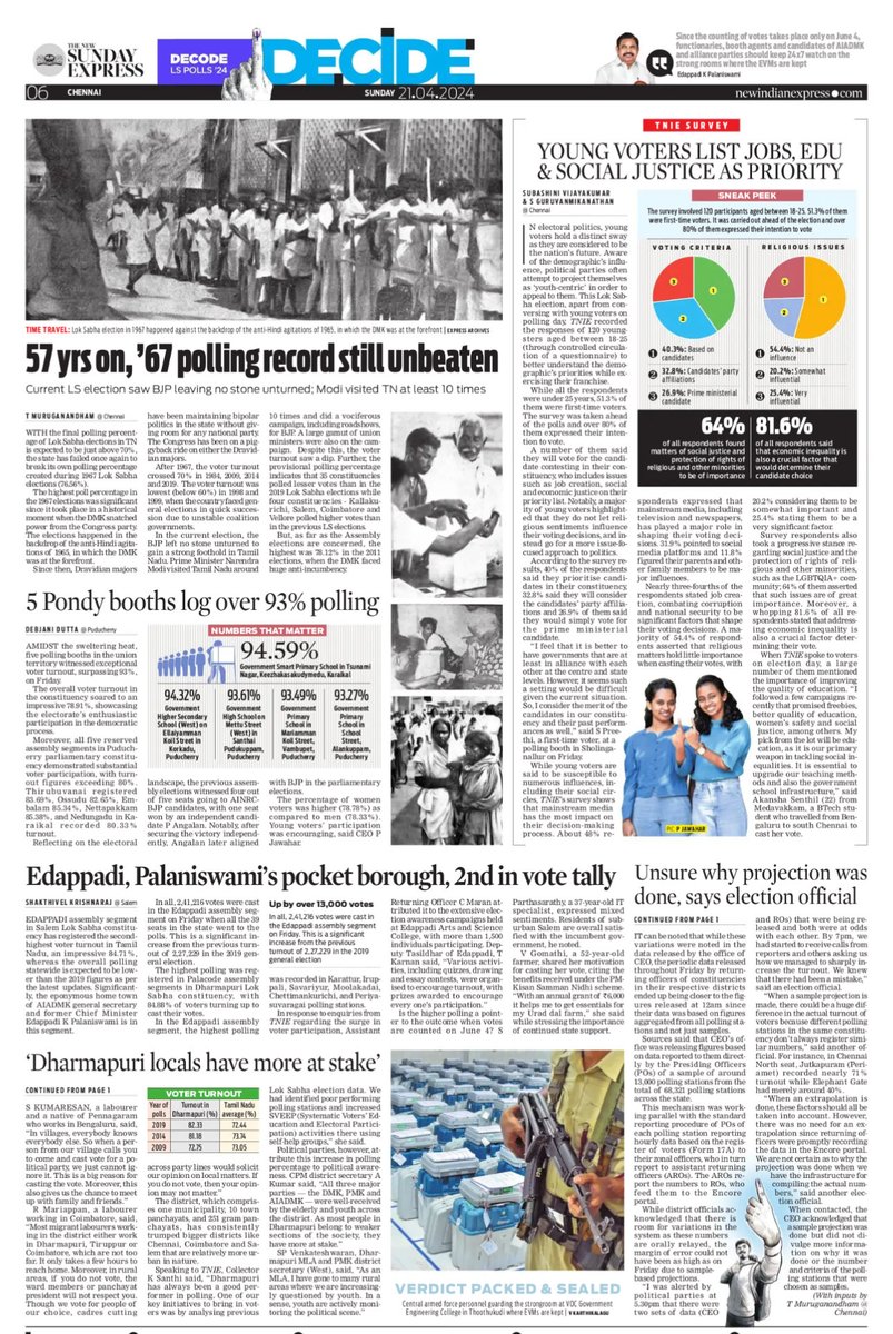 AntoJoseph's tweet photo. High-voltage poll campaigns hv ended in TN. At TNIE, we had it all: Constituency watch, campaign trails, interviews, on-ground reports, poll snippets...Stalin &amp; EPS were kind enough to give us interviews.
We wrap it up with some solid analyses.
Take a look!

⁦#ElectionsWithTNIE https://t.co/9lXqQRGyNo
