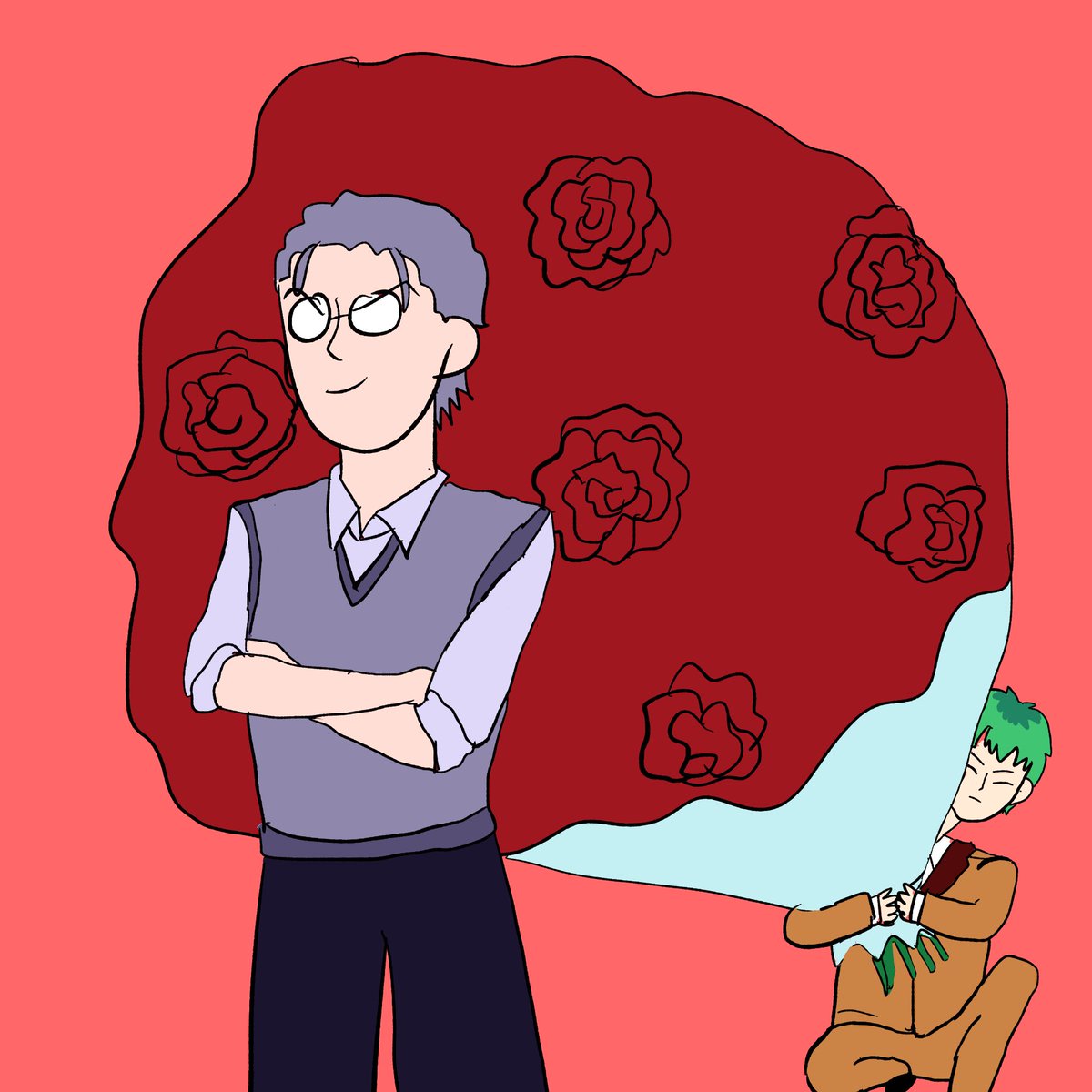 「薔薇が似合う男 」|運ティルのイラスト