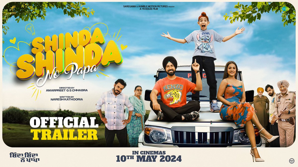 Shinda Shinda No Papa Trailer OUT NOW🥳 Watch it now!!! 🔗 youtu.be/f5lMi7DnizQ?si… *Shinda Shinda No Papa Releasing Worldwide on 10th May* 🤩 @gippygrewal @iamshindagrewal @eyehinakhan @RavneetGrewal__ @iamekomgrewal @GurbaazGrewal @saregamaglobal @humblemotionpic