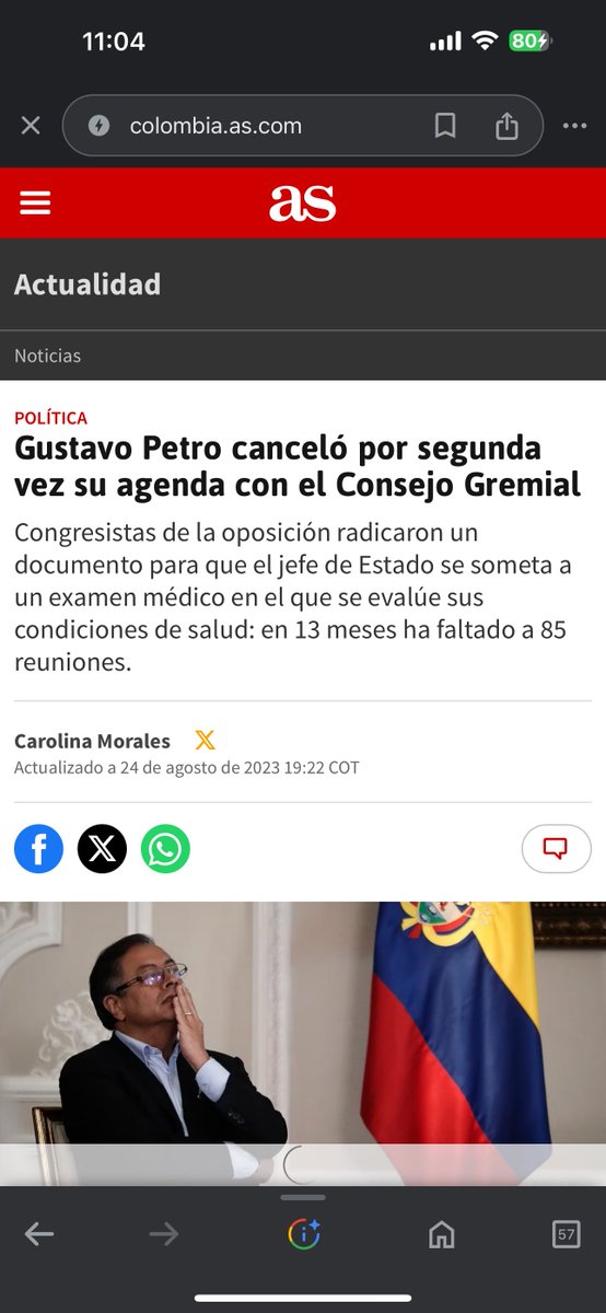 BCN_Plus's tweet photo. El 22 de agosto del 2023, un día después, de la visita de Petro a su hijo, después de haber cancelado su asistencia a la ANDI, y 2 días antes de que cancelara angenda con el consejo gremial.

El avión con matrícula #YV1118 visita nuevamente Colombia. 

¿Alguien puede explicar estas visitas de estos aviones sancionados a Colombia? ¿Qué traen, que lleva?