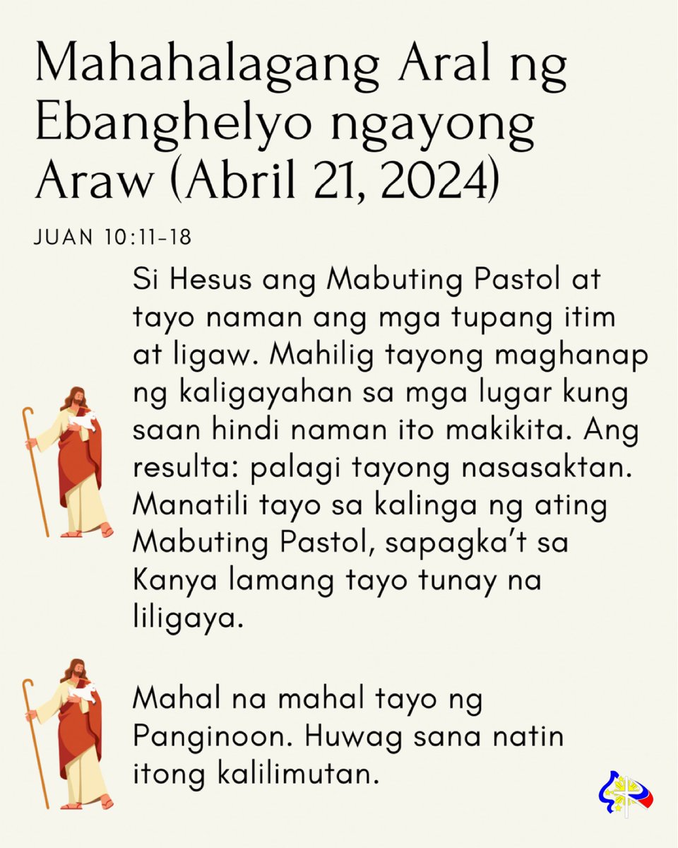 Mahahalagang Aral ng Ebanghelyo ngayong Araw (Abril 21, 2024) | Juan 10:11-18. #GoodShepherd