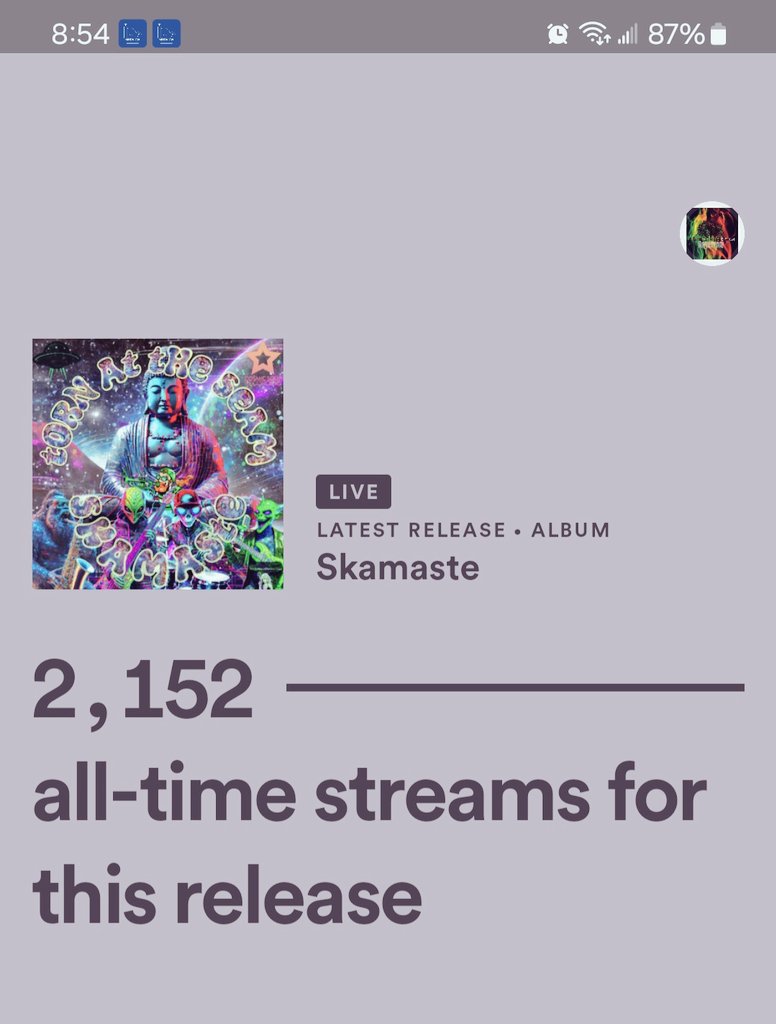 TornAtTheSeamAz's tweet photo. Thank you for all the love on @Spotify #Skamaste 🙏💚💯😎🤘🎶🎺🎷 https://t.co/pPlxdUlPIU