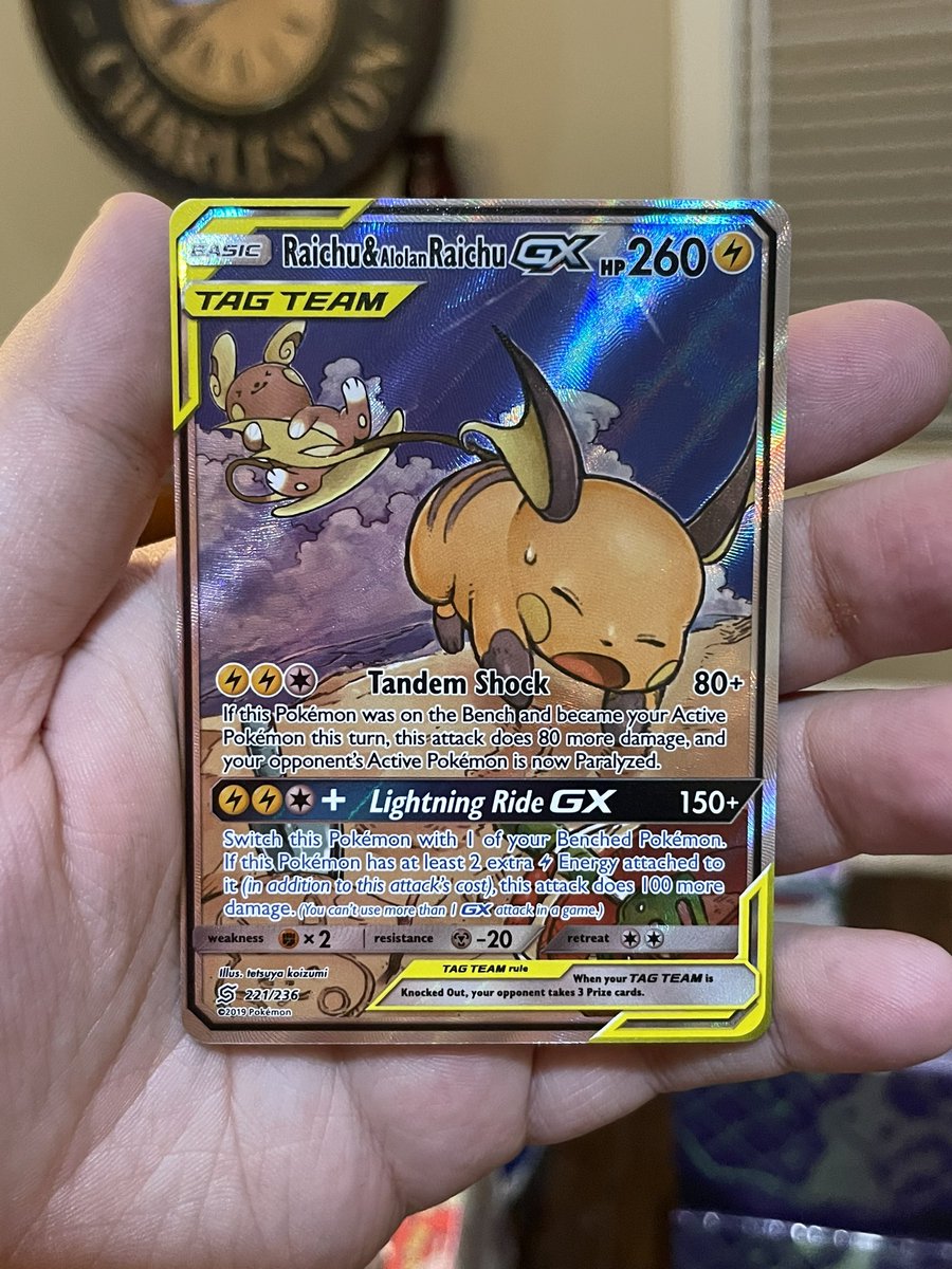 Would you rather have this Raichu card or a Pikachu Lvx card? Retweet Pikachu Lvx 🐦 Like for Raichu done ✅ #Pokemon #Pokemoncards